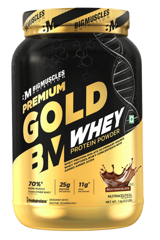 Bigmuscles Nutrition Premium Gold Whey Protein Powder Rich Chocolate