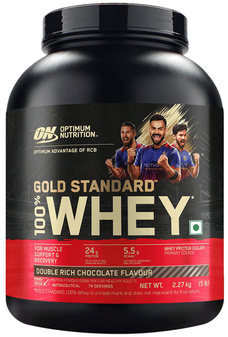 Optimum Nutrition (ON) Gold Standard 100% Whey Protein | For Muscle Recovery | No Added Sugar | Flavour Powder Double Rich Chocolate