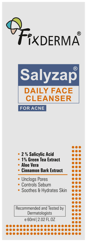 Fixderma Salyzap Face Cleanser | 2% Salicylic Acid | for Oily & Acne Prone Skin