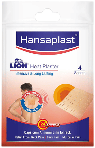 Hansaplast Lion Heat Plaster | Pain Relief Patch for Back, Neck & Shoulder | Odour-Free & Non-Messy